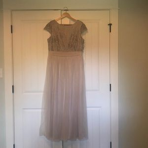 Champagne colored Alex Evenings formal gown 16P